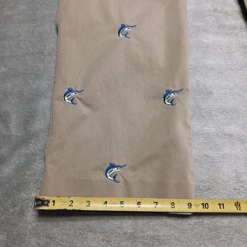 Berle 36x31 Mens Khaki Critter Pants Marlin Fish Embroidered Old Money Prep 36 - Picture 10 of 15